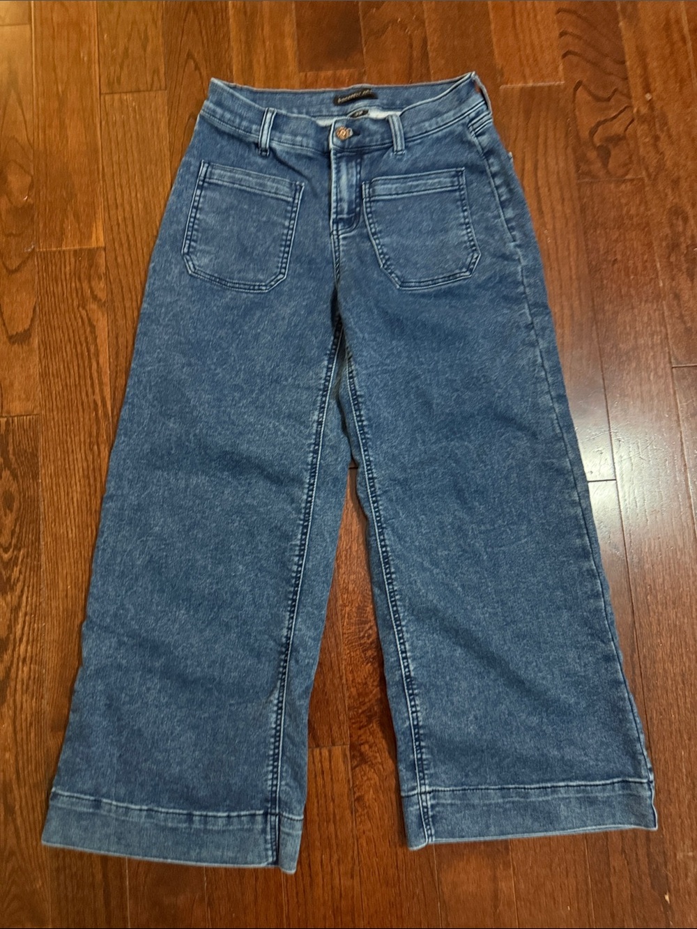Sincerely Jules Wide-Leg Denim Jeans in Washed Blue